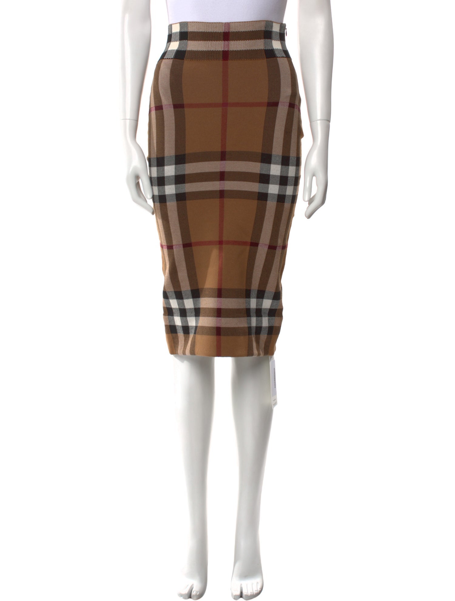 Burberry Plaid Print Knee-Length Skirt w/ Tags