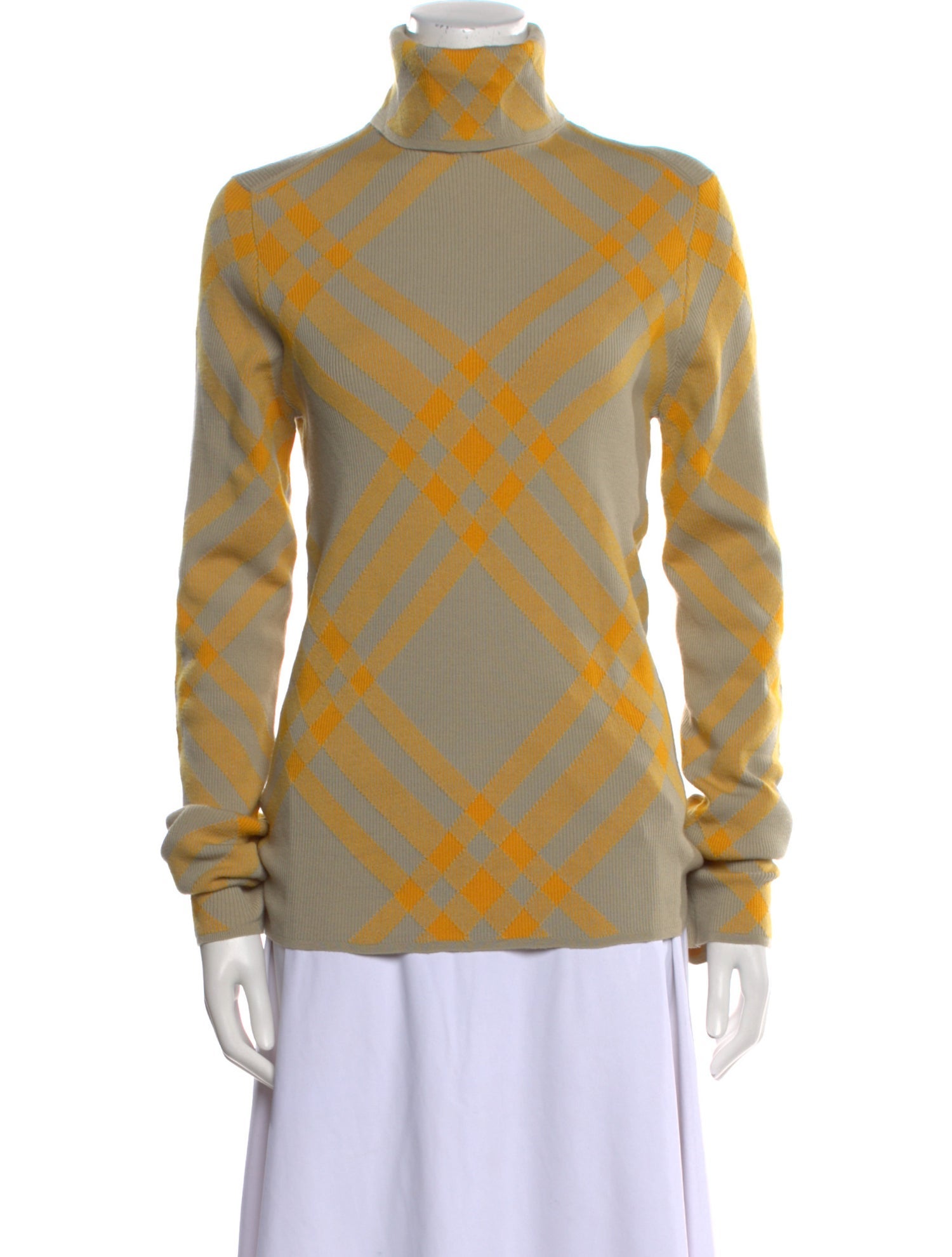 Burberry Wool Plaid Print Sweater w/ Tags