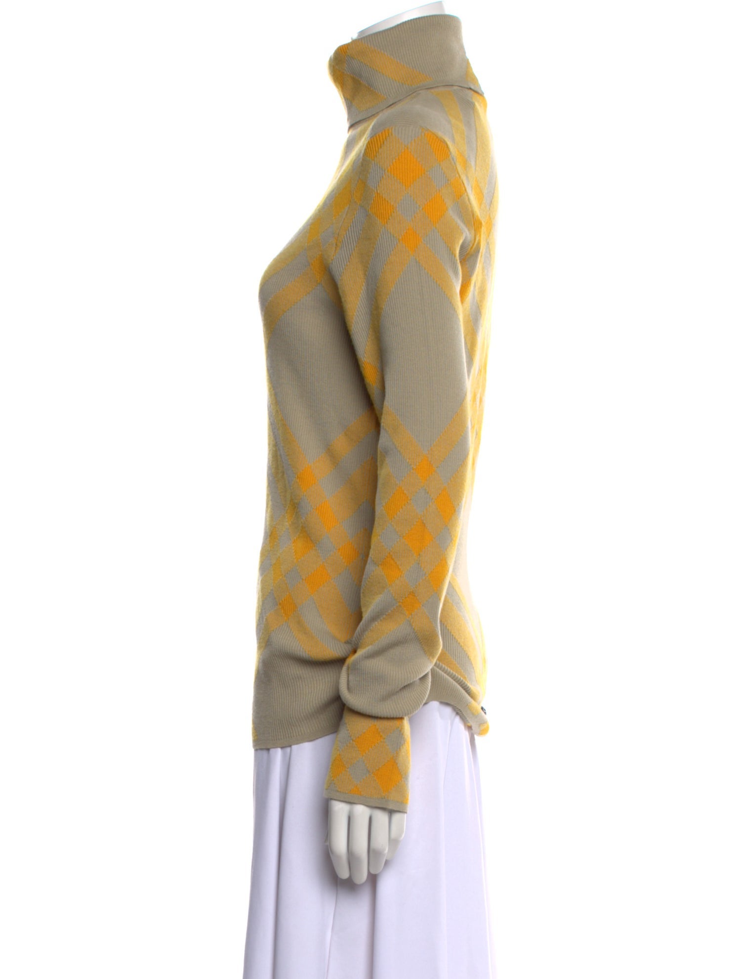 Burberry Wool Plaid Print Sweater w/ Tags