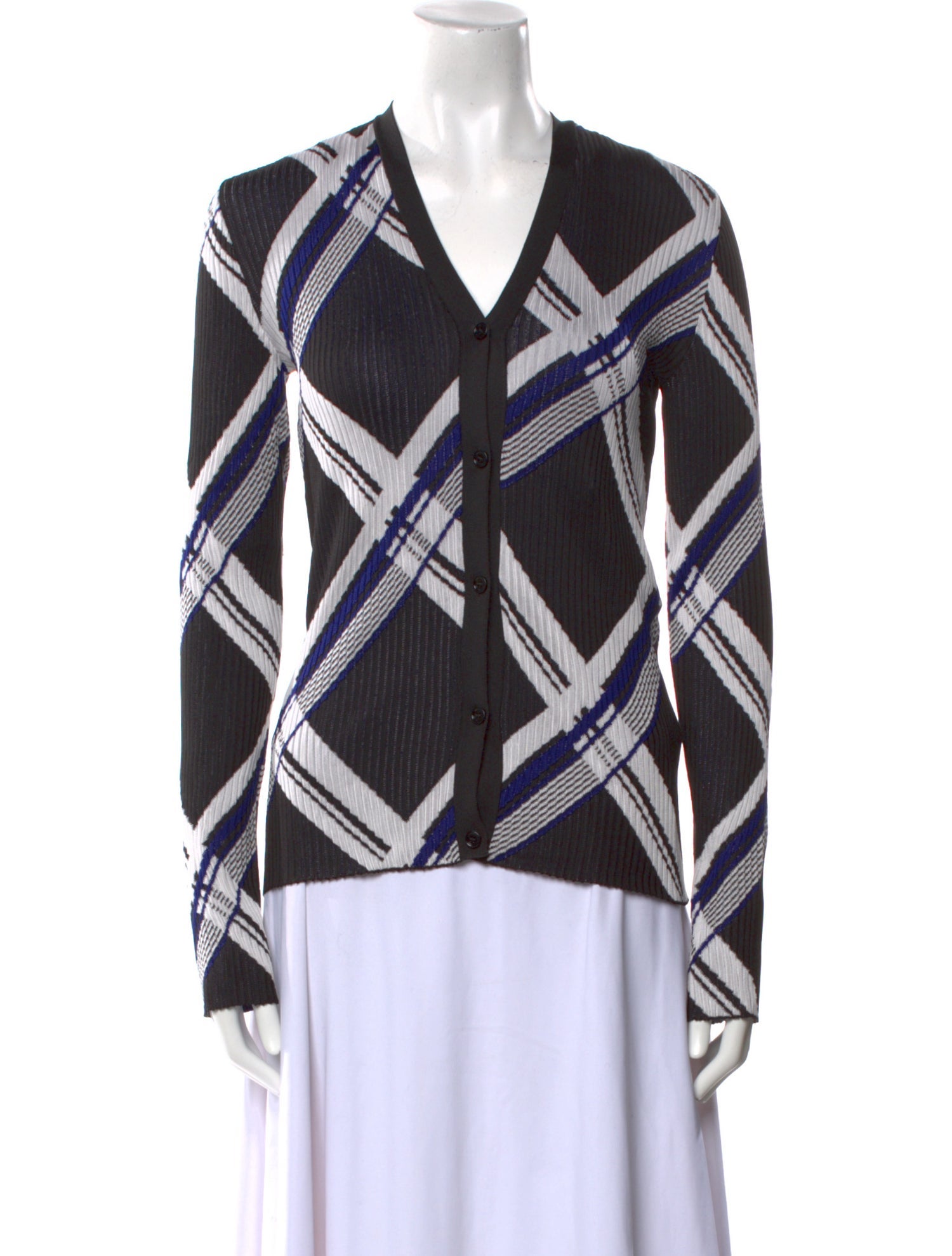 Burberry Silk Plaid Print Sweater w/ Tags