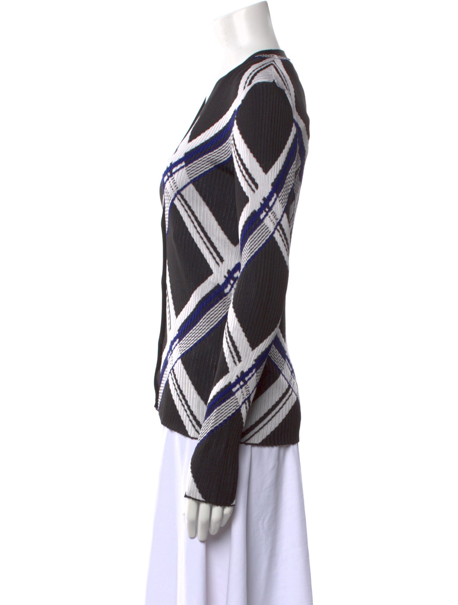 Burberry Silk Plaid Print Sweater w/ Tags