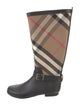 Burberry House Check Pattern Canvas Boots