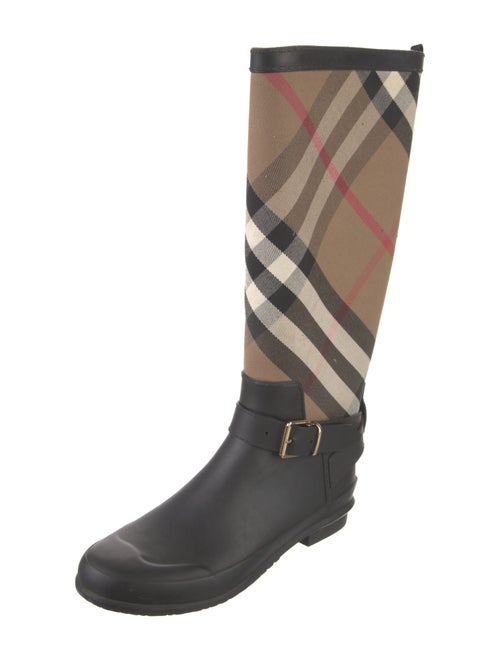 Burberry House Check Pattern Canvas Boots