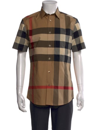 Burberry Plaid Print Short Sleeve Shirt