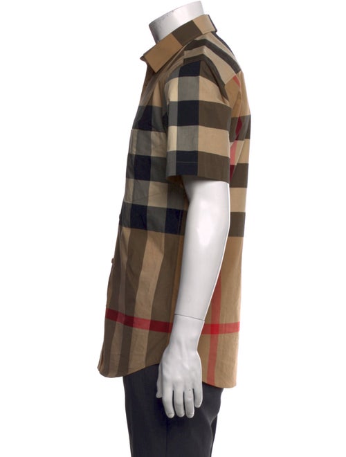 Burberry Plaid Print Short Sleeve Shirt
