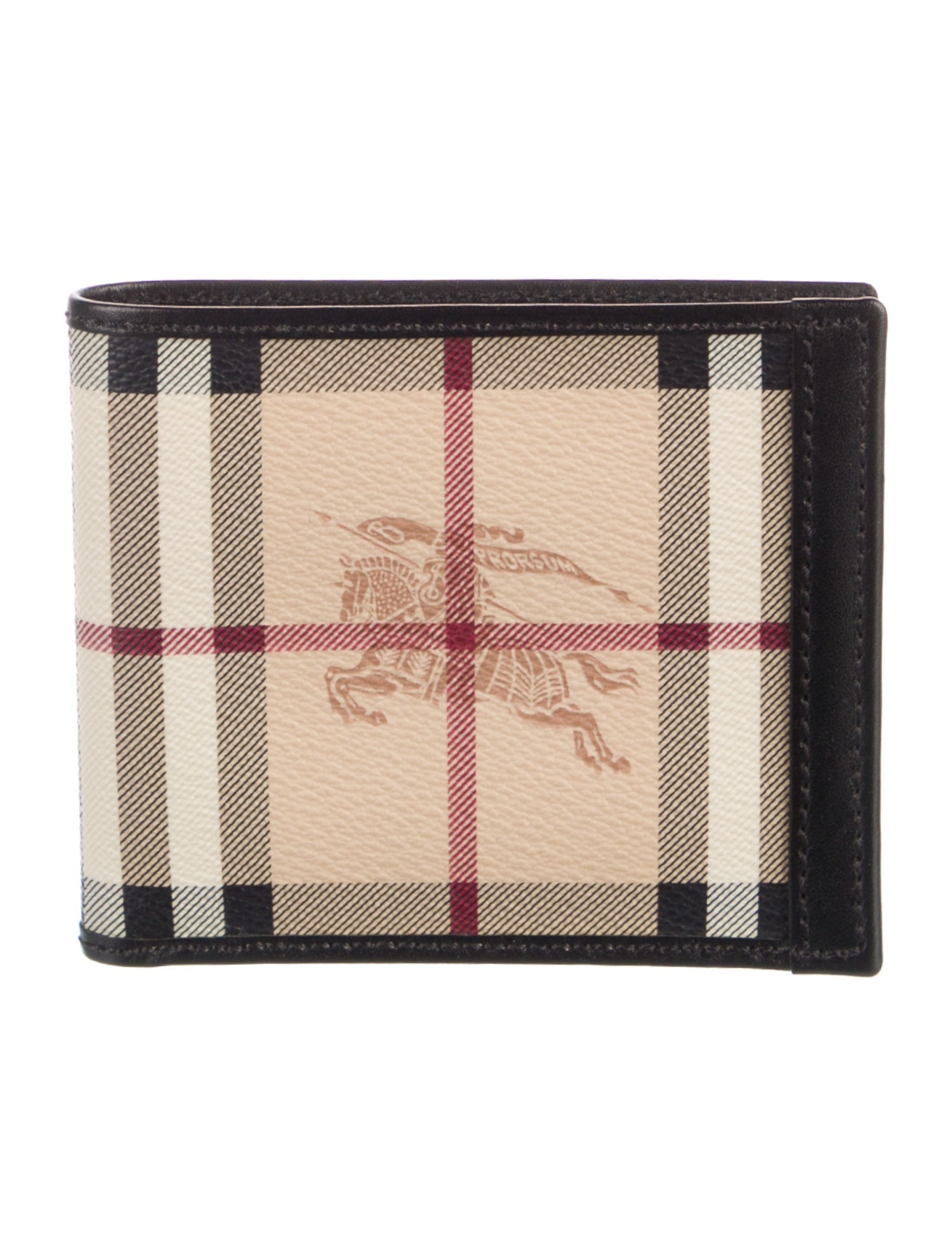 Burberry Haymarket Check Pattern Plaid Print Bifold Wallet