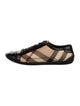 Burberry Nova Check Pattern Leather Trim Embellishment Sneakers