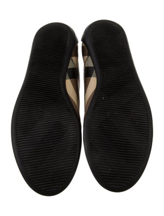 Burberry Nova Check Pattern Leather Trim Embellishment Sneakers