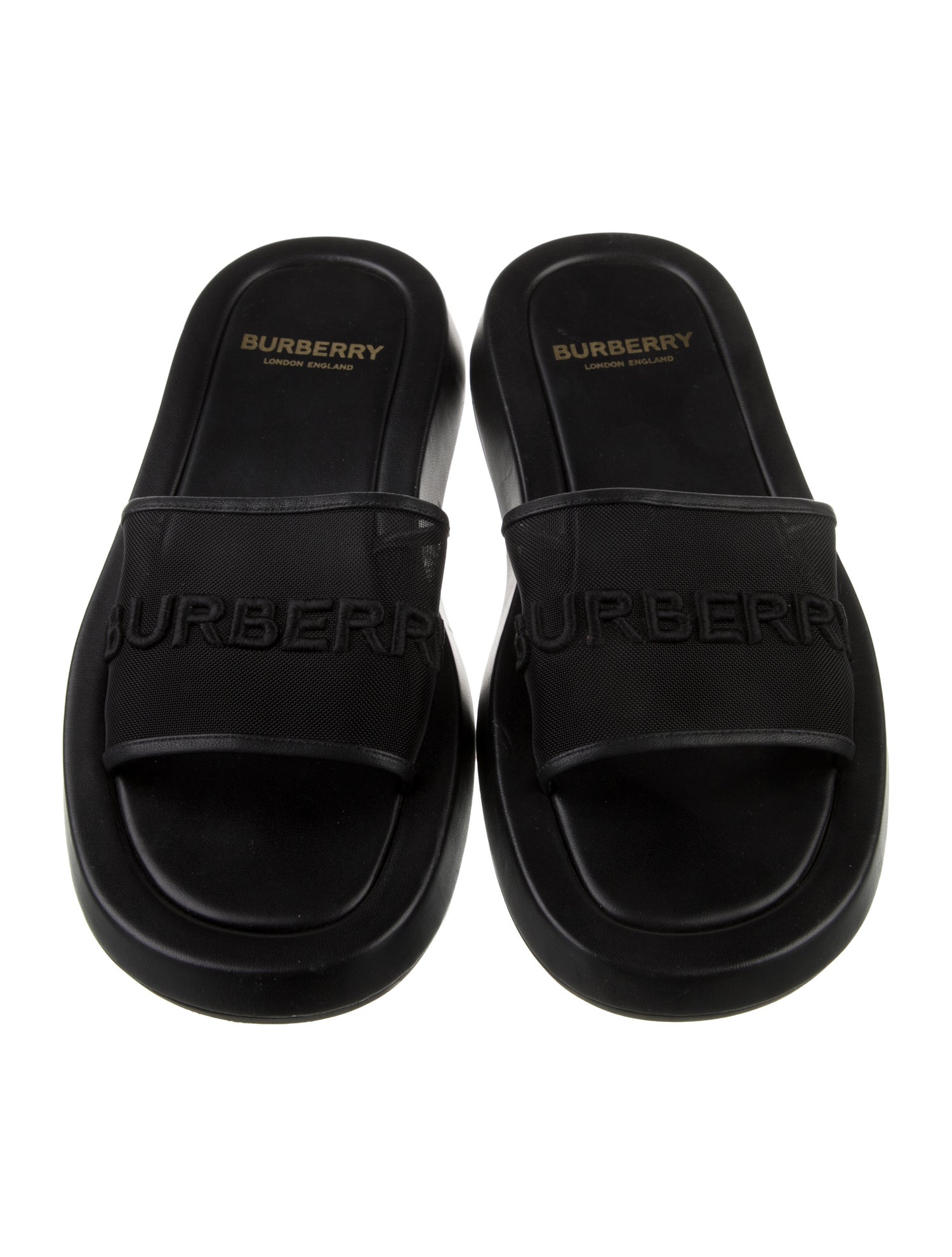 Burberry Mesh Embroidered Accent Slides