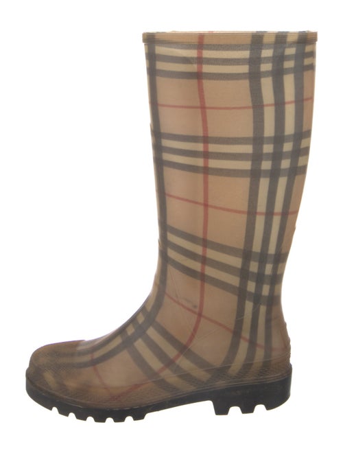Burberry Nova Check Pattern Rubber Rain Boots