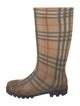 Burberry Nova Check Pattern Rubber Rain Boots