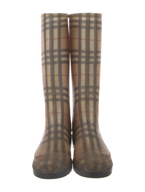 Burberry Nova Check Pattern Rubber Rain Boots
