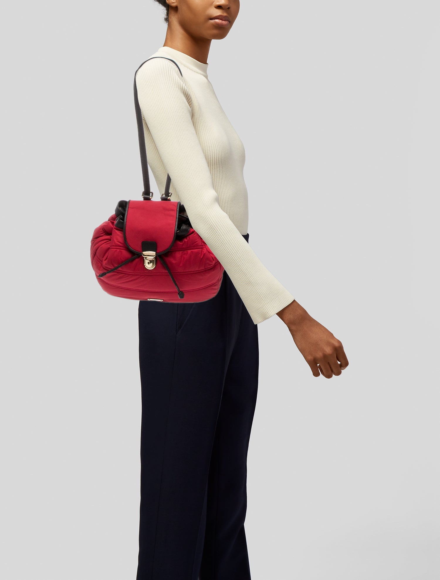 Burberry Nylon Top Handle Bag