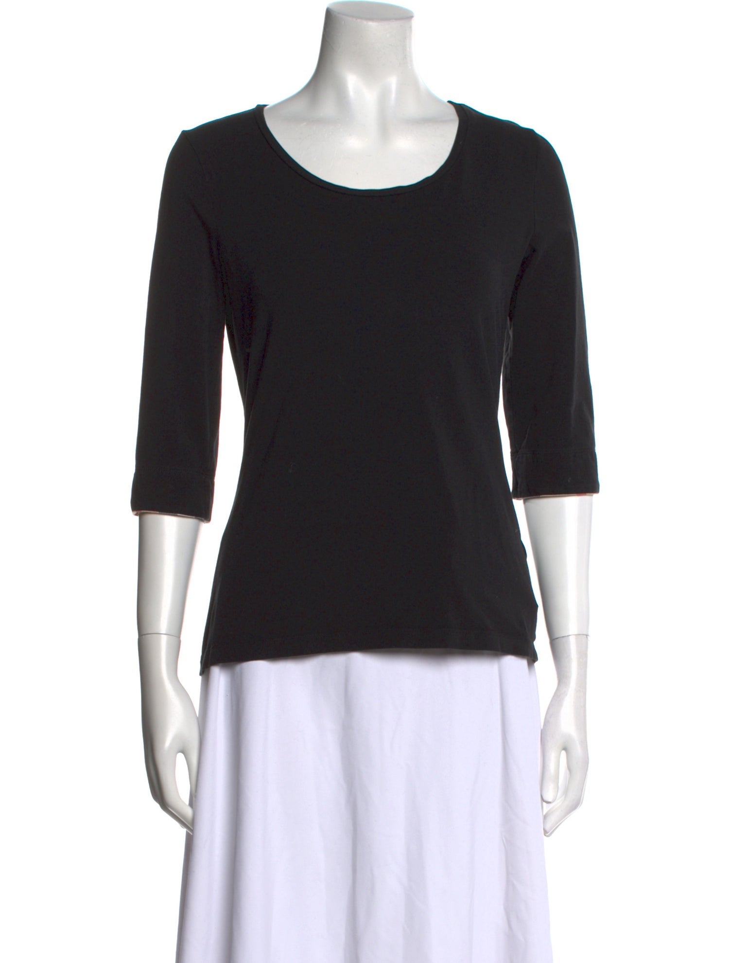 Burberry Scoop Neck Three-Quarter Sleeve T-Shirt