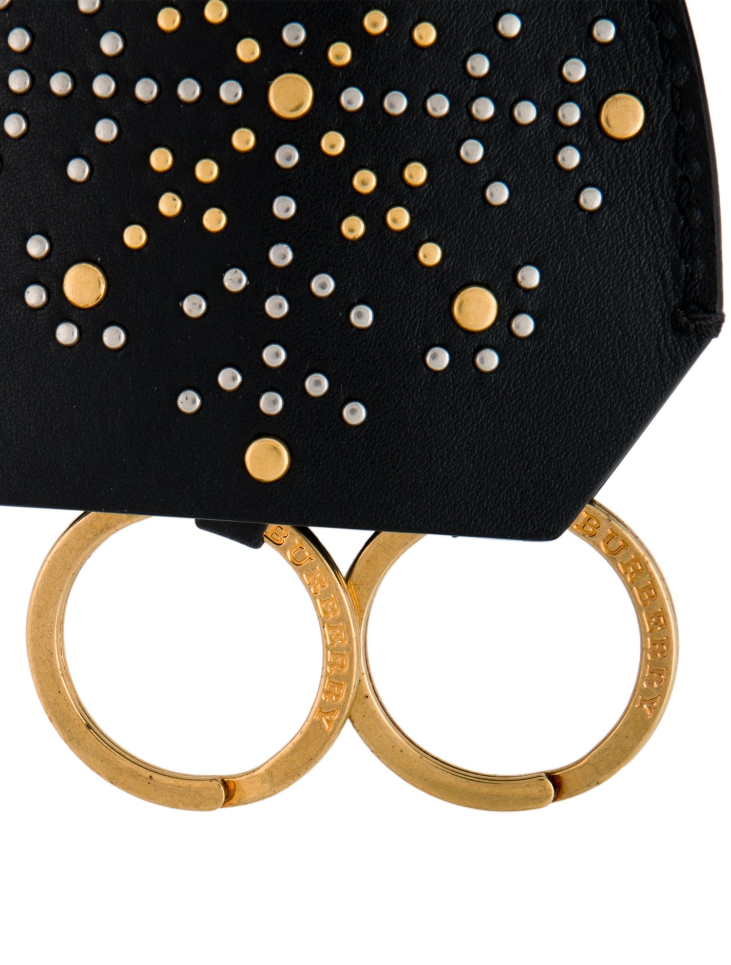 Burberry Women's Leather Studded Lanyard Key Holder