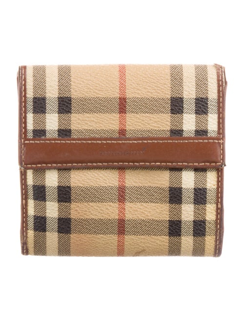 Burberry Haymarket Check Pattern Plaid Print Compact Wallet