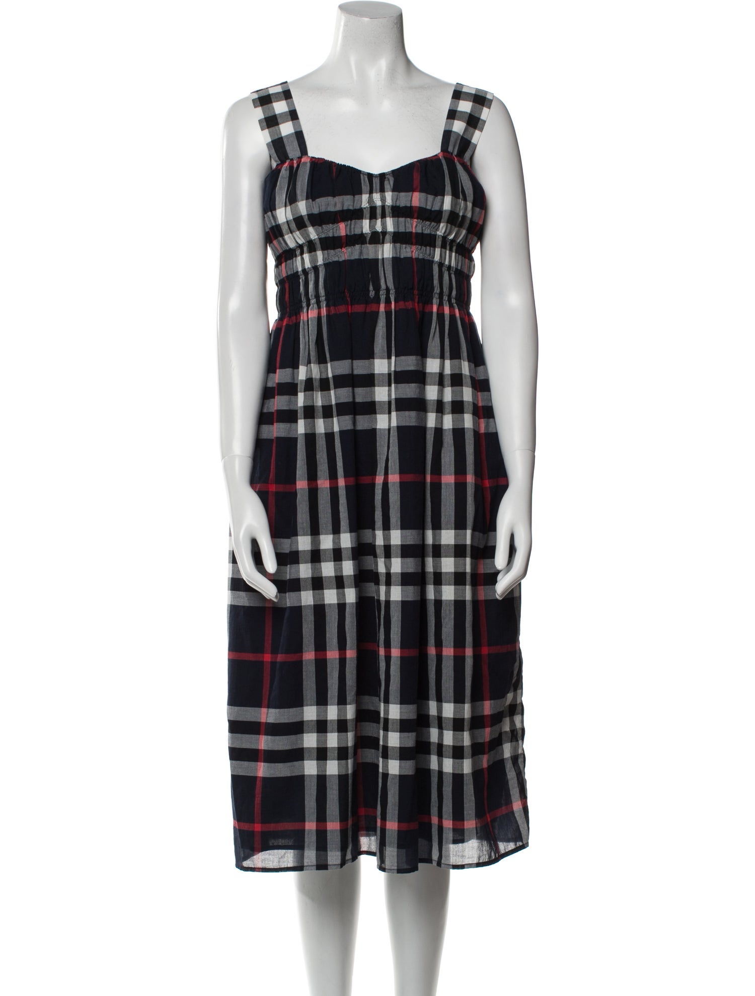 Burberry Plaid Print Midi Length Dress w/ Tags