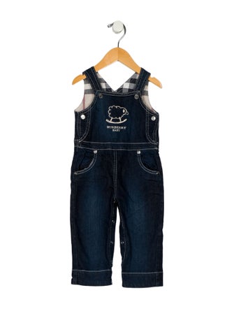 Burberry infant boys' blue and neutral overalls