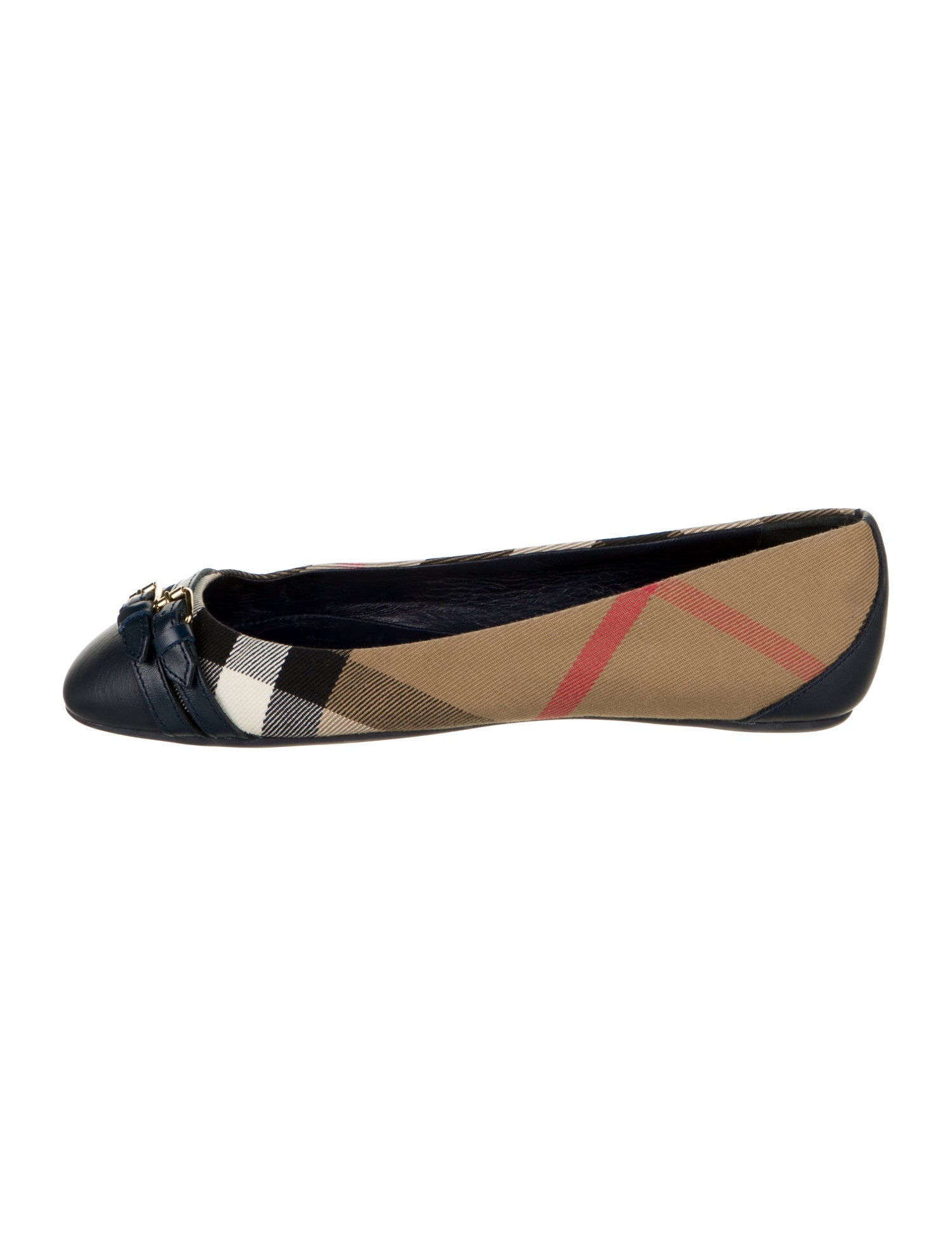 Burberry Nova Check Pattern Canvas Ballet Flats