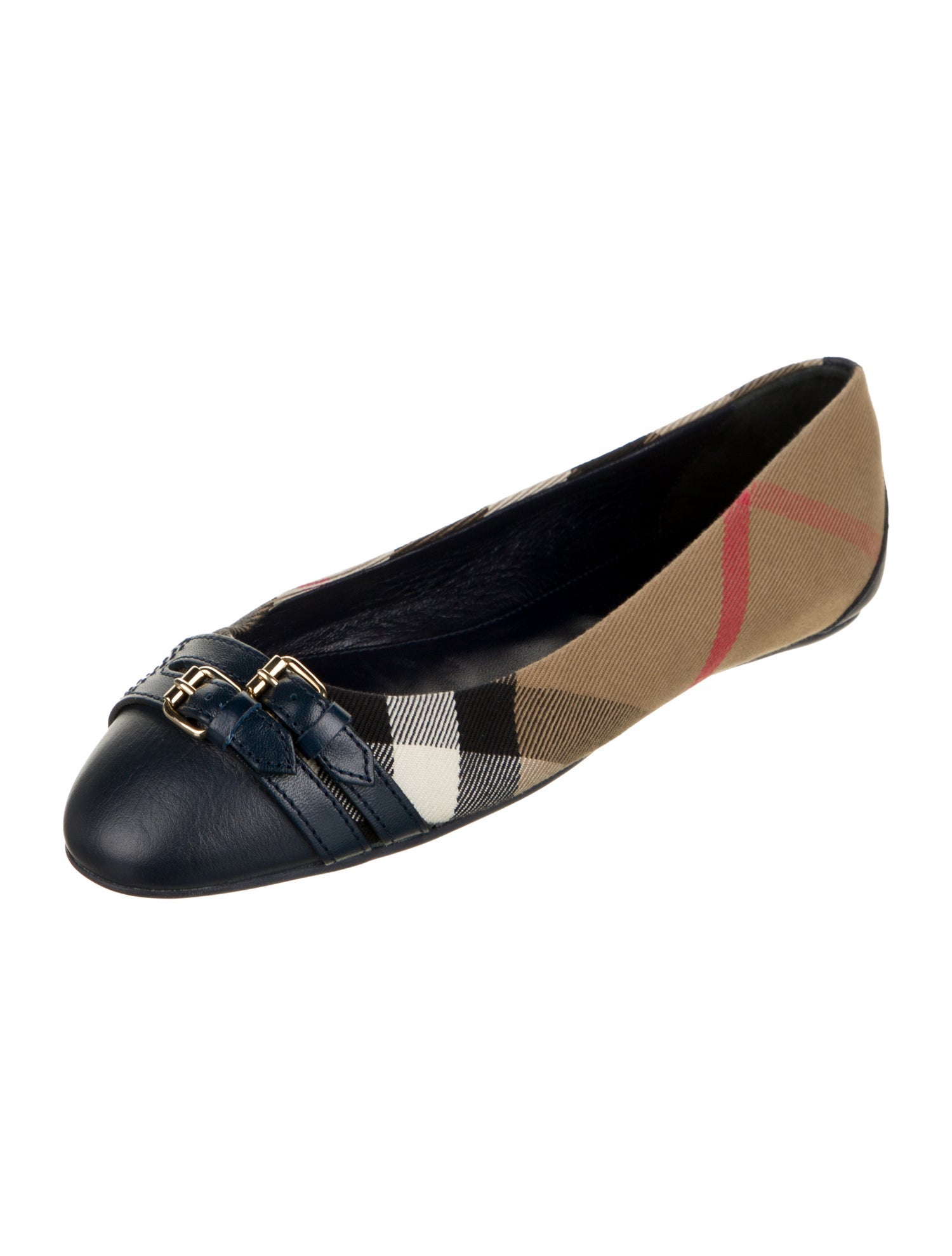 Burberry Nova Check Pattern Canvas Ballet Flats