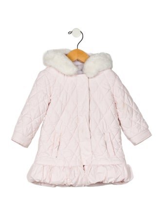 Burberry infant girls; pink and white jacket