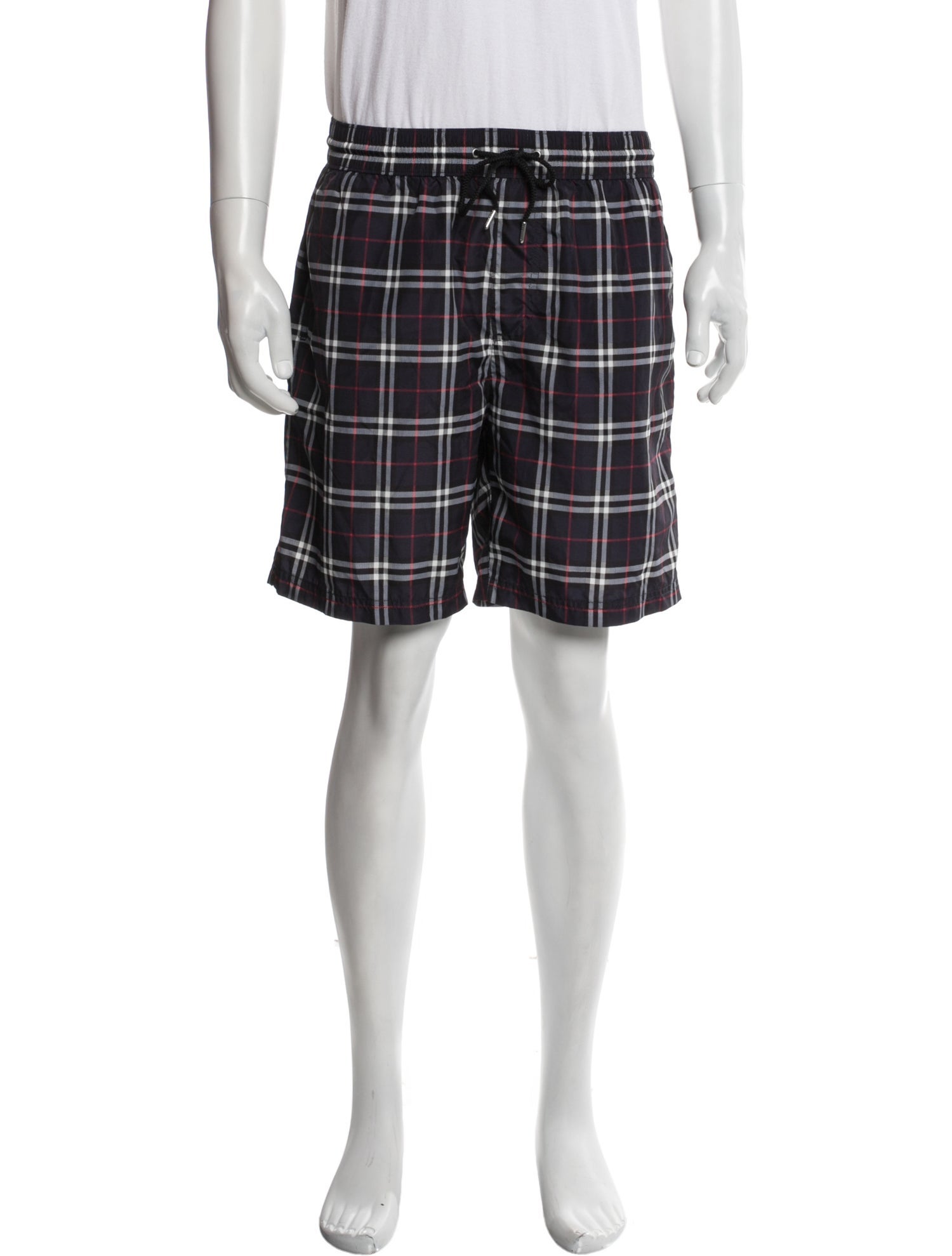 Burberry Plaid Print Jogger Shorts