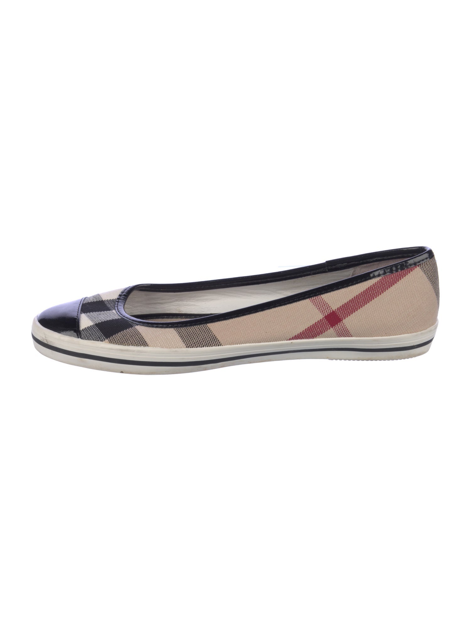 Burberry Nova Check Pattern Canvas Ballet Flats