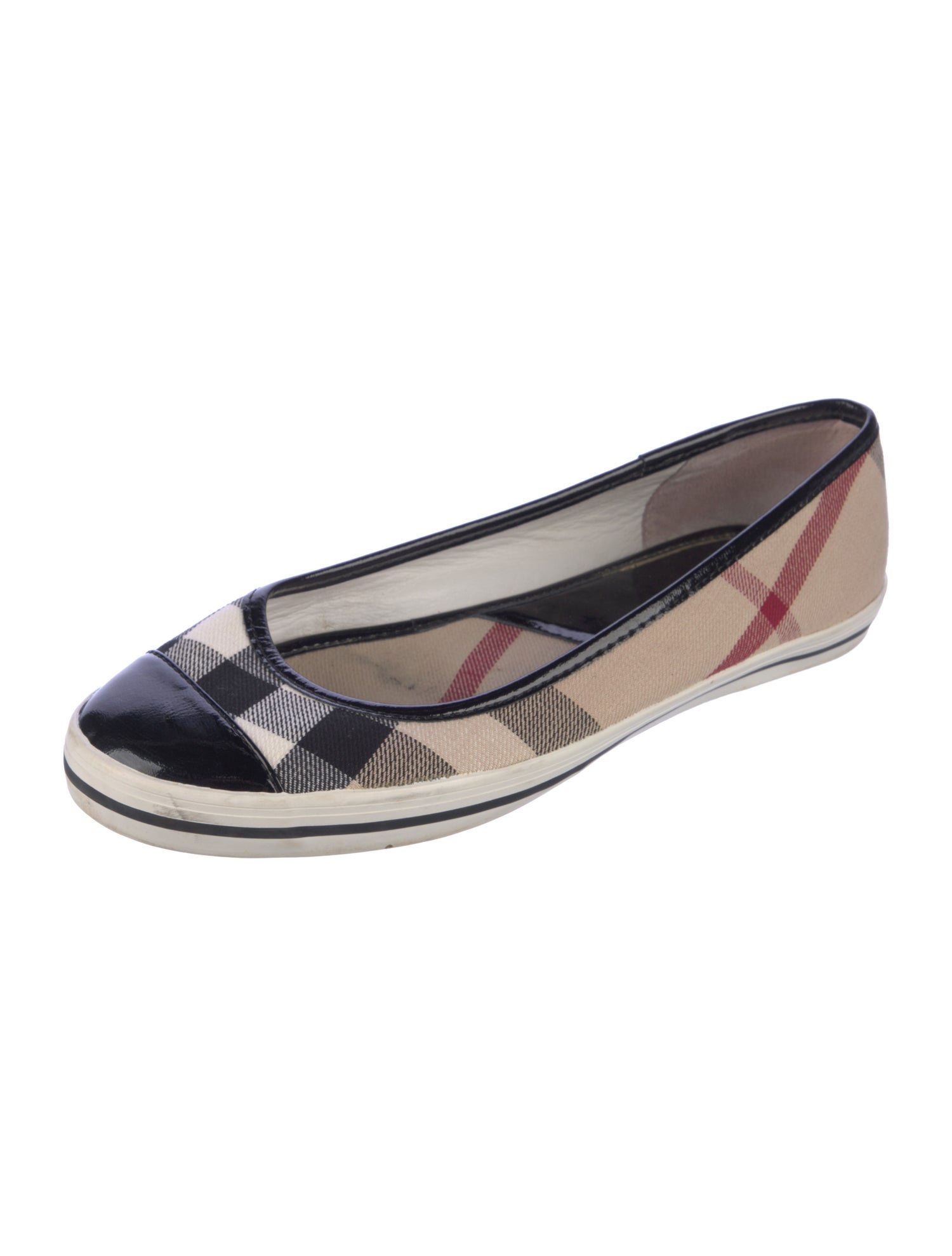 Burberry Nova Check Pattern Canvas Ballet Flats