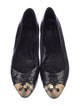 Burberry Leather Plaid Print Ballet Flats