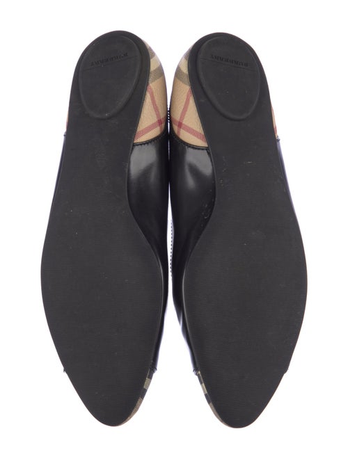 Burberry Leather Plaid Print Ballet Flats