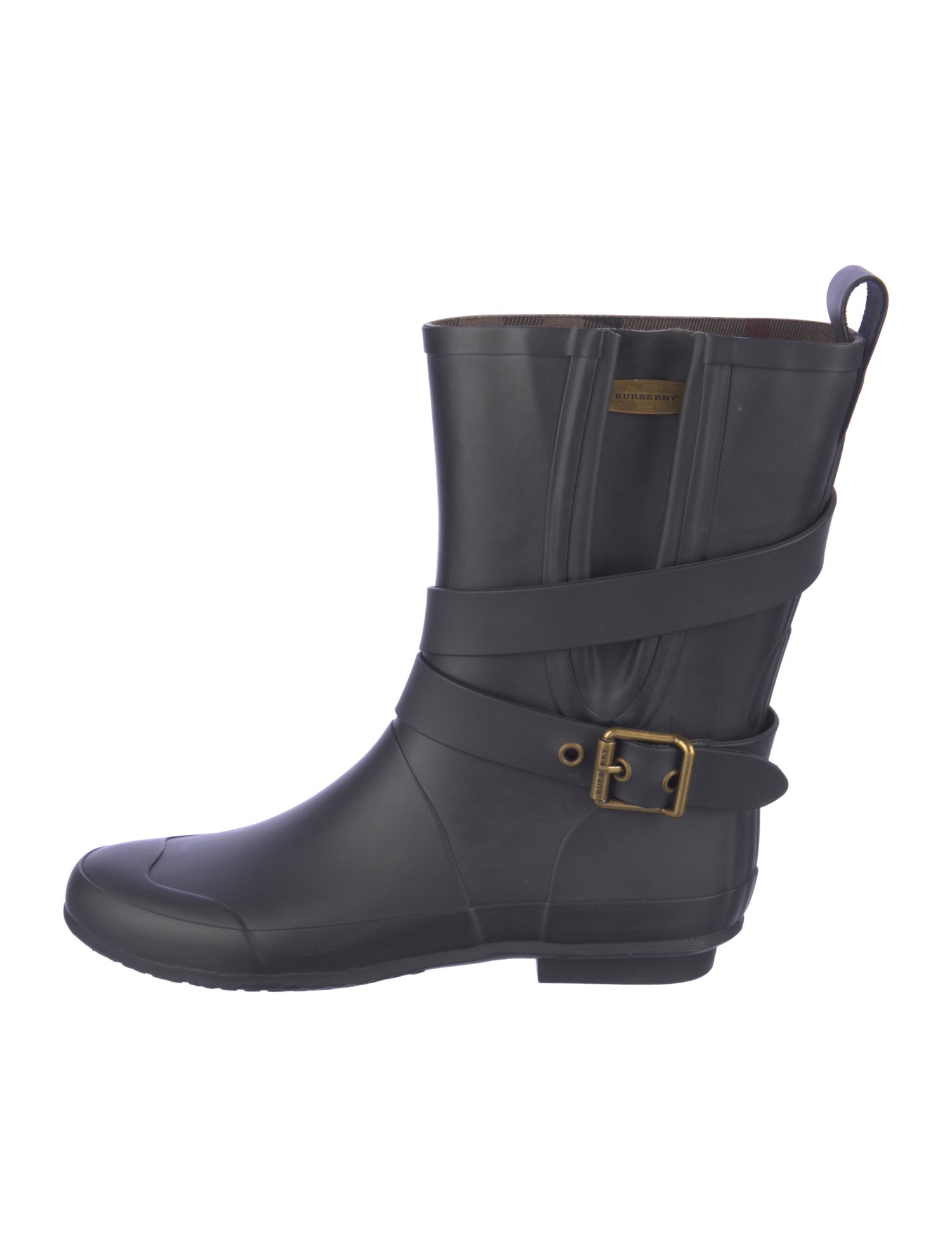 Burberry Nova Check Pattern Rubber Rain Boots