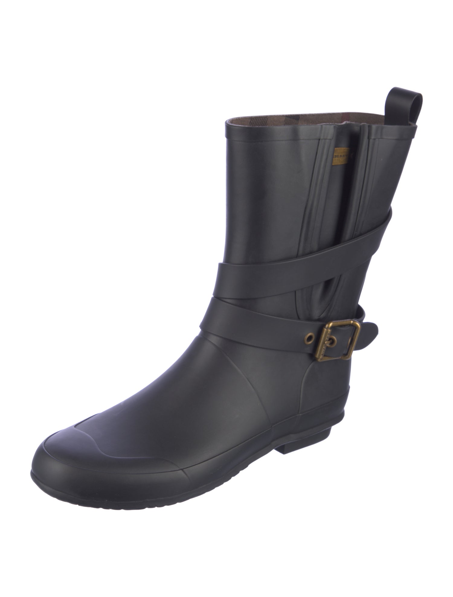 Burberry Nova Check Pattern Rubber Rain Boots