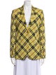 Burberry Wool Plaid Print Blazer