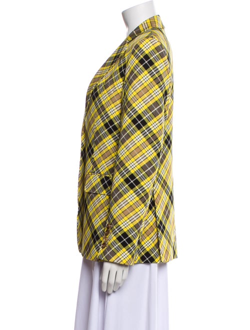 Burberry Wool Plaid Print Blazer