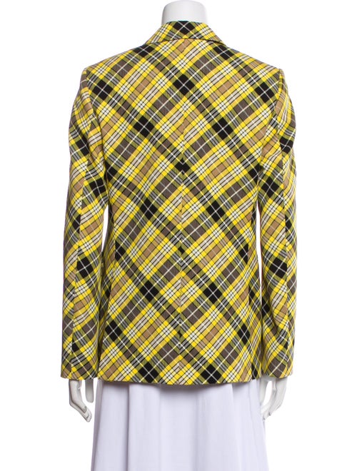 Burberry Wool Plaid Print Blazer