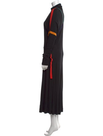 Burberry Mock Neck Long Dress