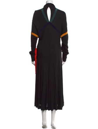 Burberry Mock Neck Long Dress