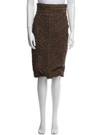 Burberry Prorsum Leather Knee-Length Skirt