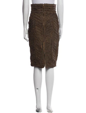 Burberry Prorsum Leather Knee-Length Skirt