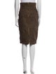 Burberry Prorsum Leather Knee-Length Skirt