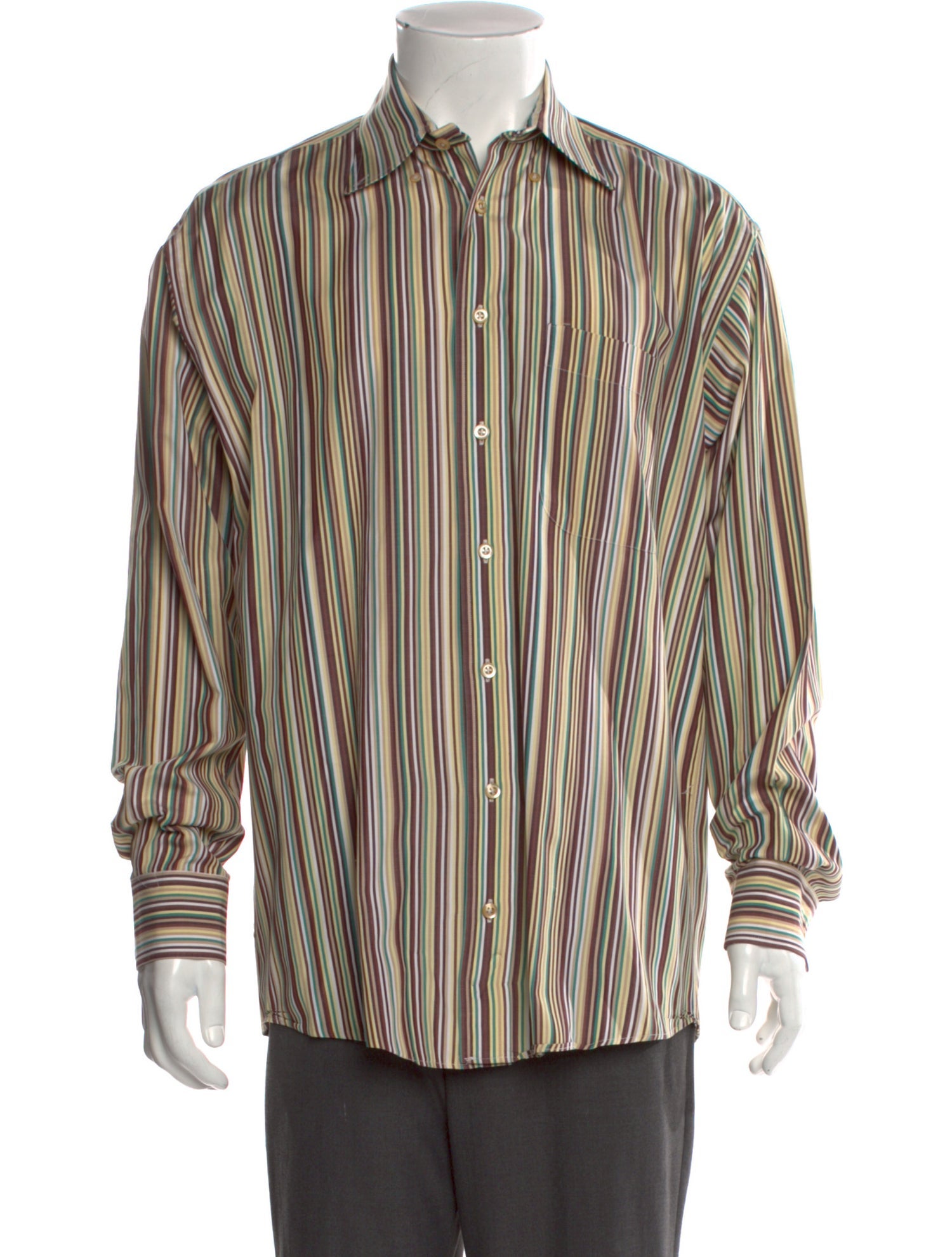 Burberry Striped Long Sleeve Dress Shirt
