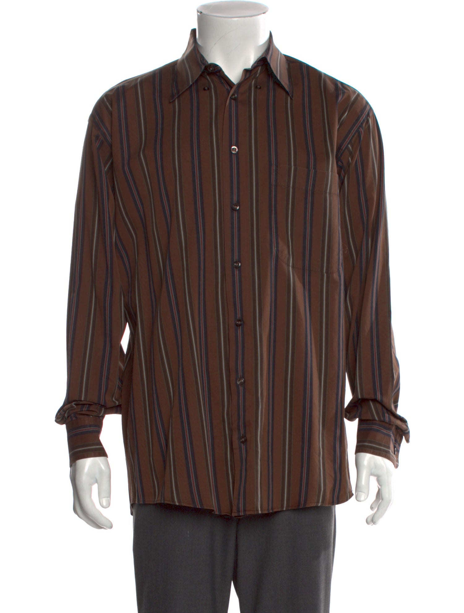 Burberry Striped Long Sleeve Dress Shirt