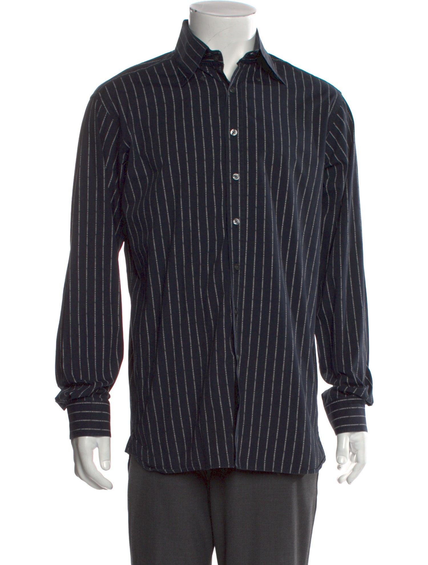 Burberry Striped Long Sleeve Dress Shirt