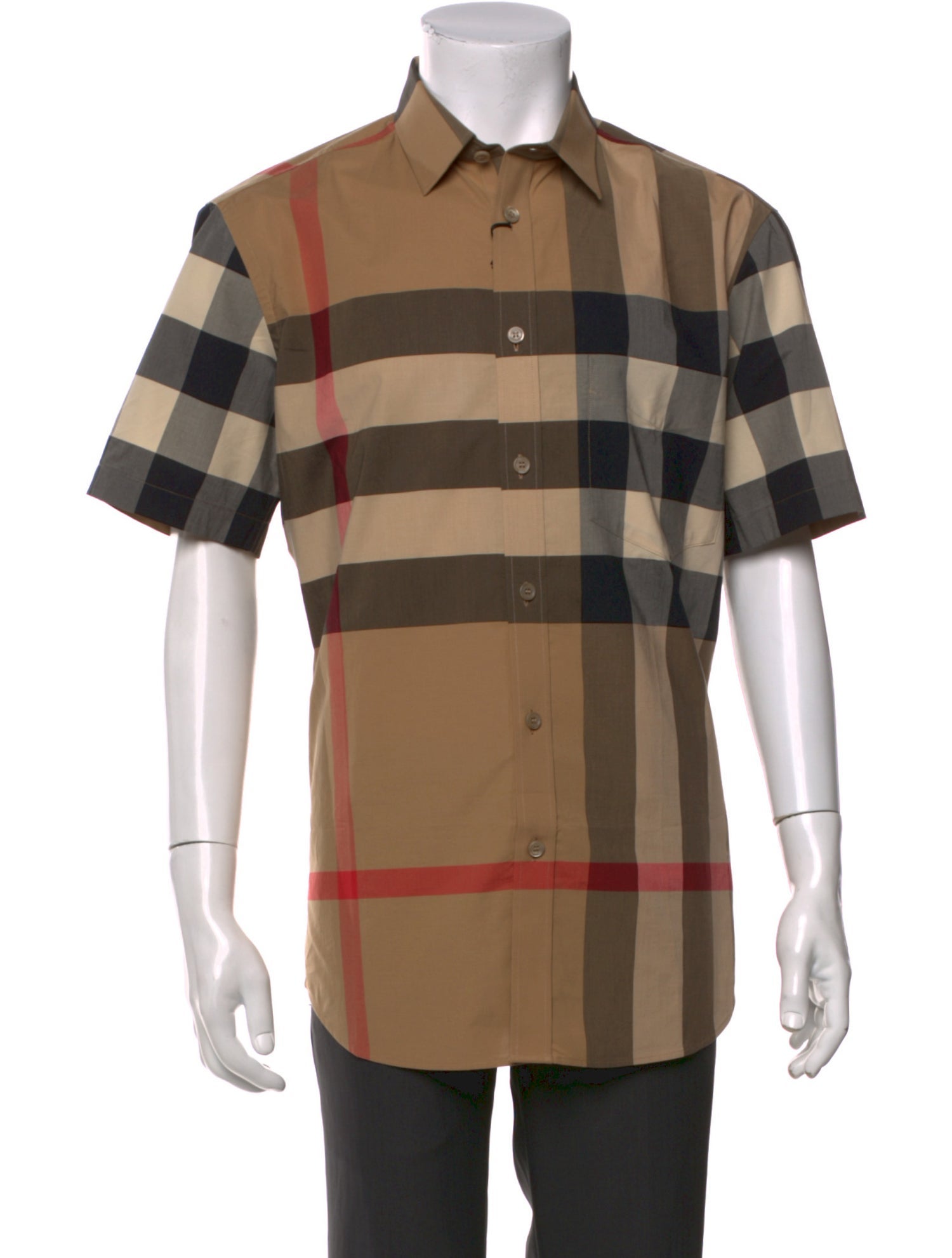 Burberry Exploded Check Pattern Short Sleeve Shirt