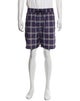Burberry Navy Check Patterned Swim Trunks