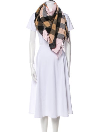 Burberry Cashmere Plaid Print Scarf