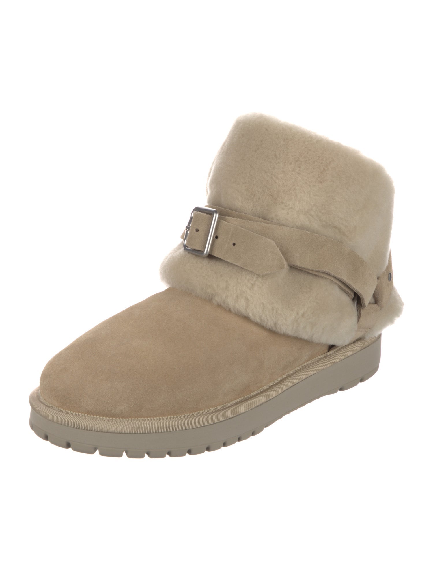 Burberry Suede Fur Trim Boots