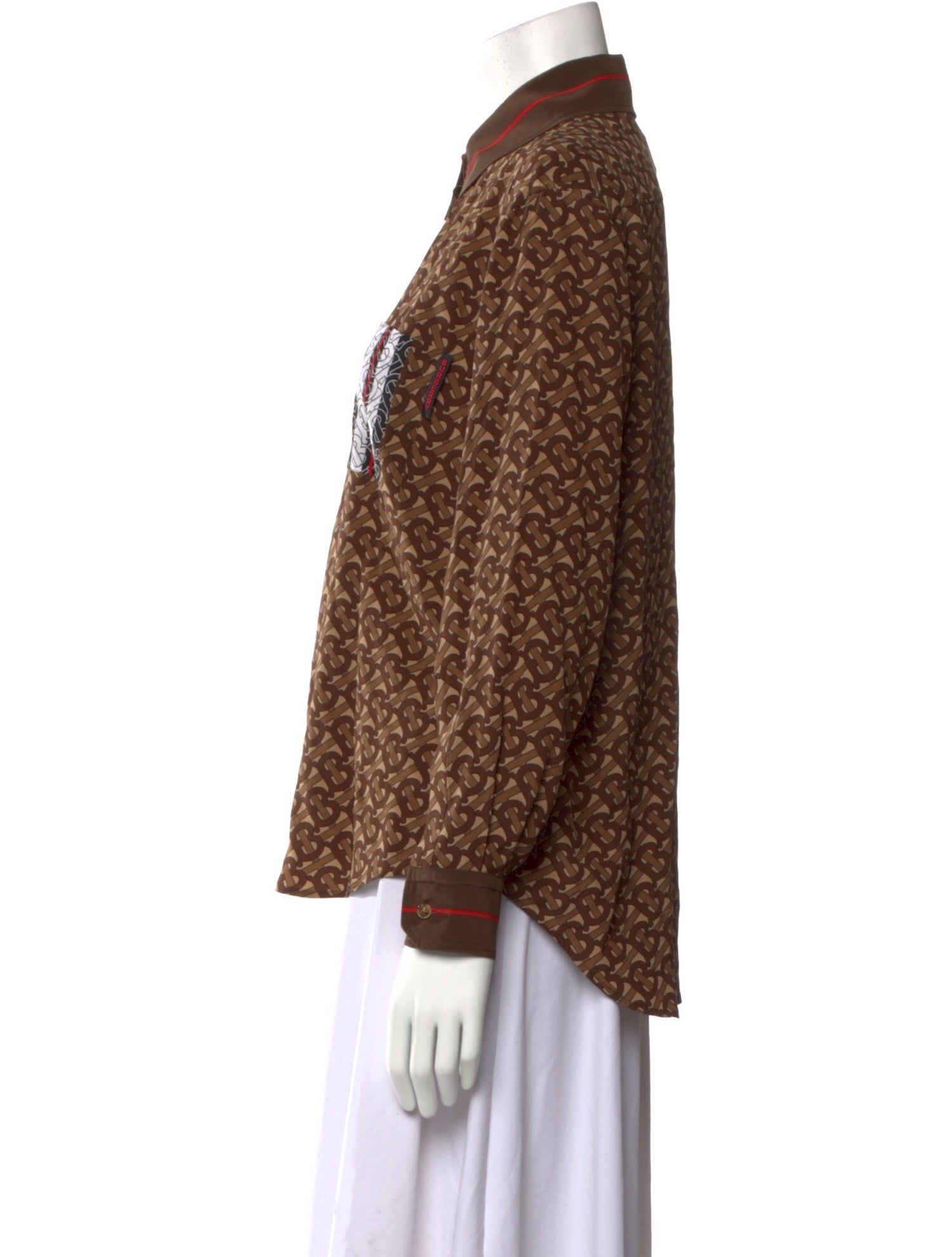 Burberry Silk Printed Button-Up Top