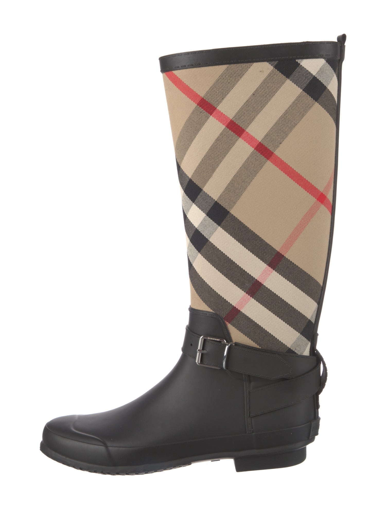 Burberry House Check Pattern Canvas Boots