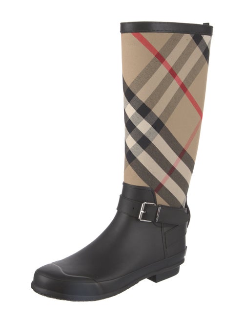 Burberry House Check Pattern Canvas Boots